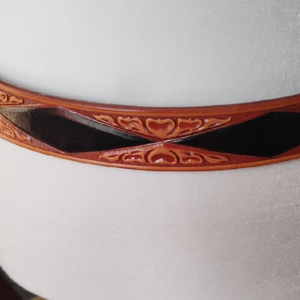 Clemson Tigers Brown and Black Leather Belt with - Picture 2 of 4
